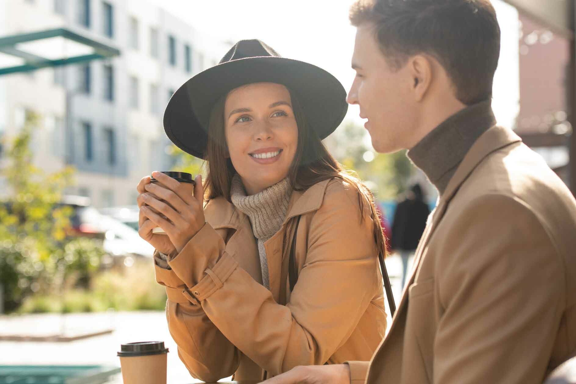 Couple on Coffee Date Not Oversharing