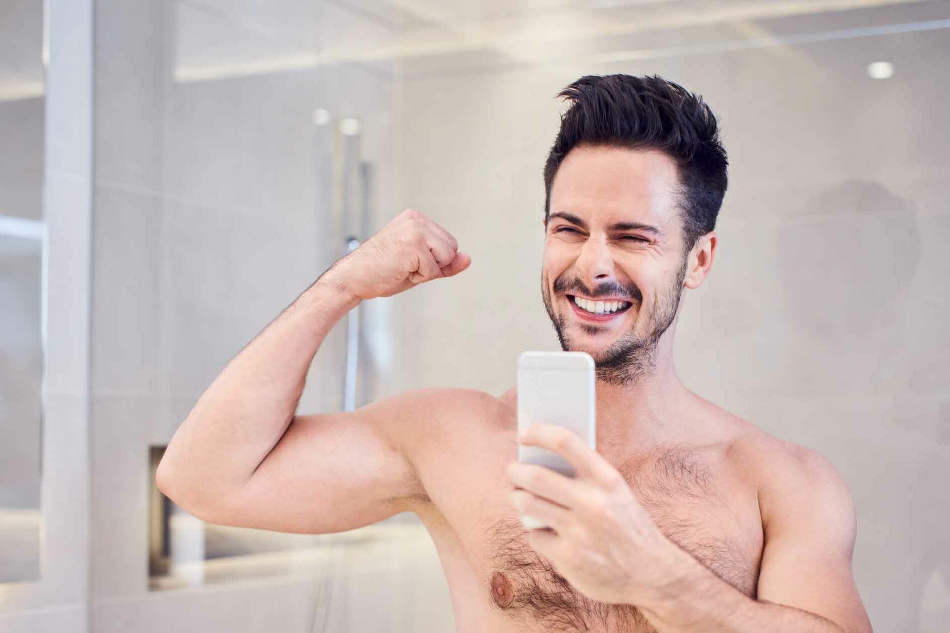 Shirtless Bathroom Selfie - Profile Pics